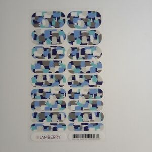 Jamberry Nail Wraps with Blue and Gray Pattern